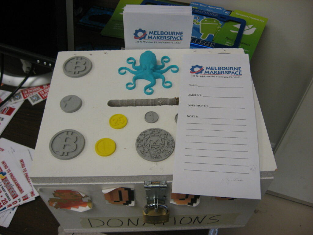 Donation box with envelopes
