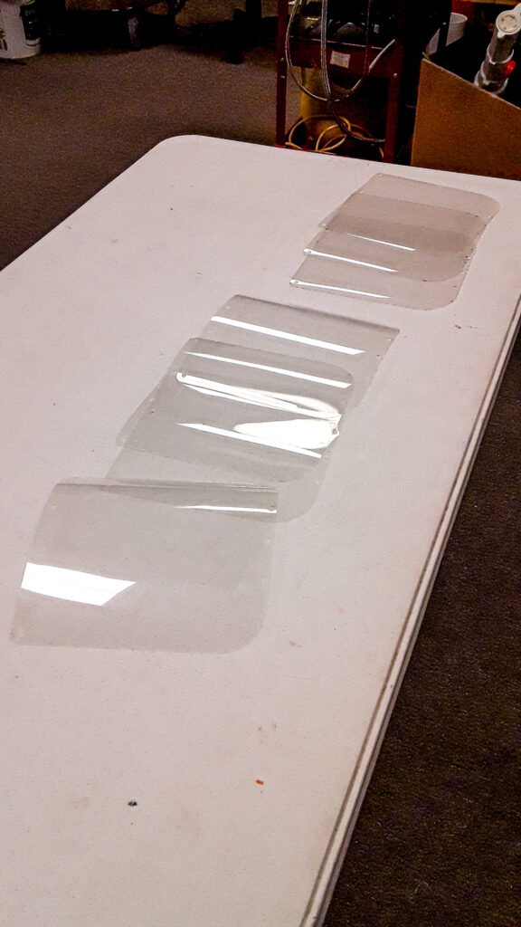 cut and formed clear plastic for face shields
